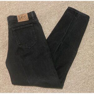 Vintage 80s 36x34 Lee Riders Straight Leg Reg Fit Union Made Black Denim Jeans
